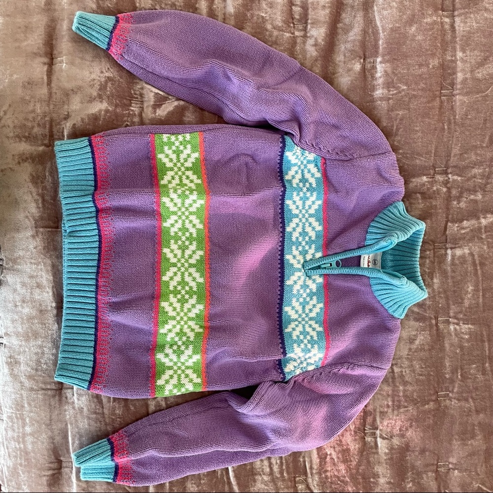 Hanna Andersson girls cotton Fair Isle sweater size 120